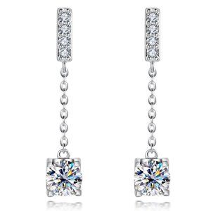 Certified 2ct. t.w. Moissanite Diamond Drop Earrings NEW A